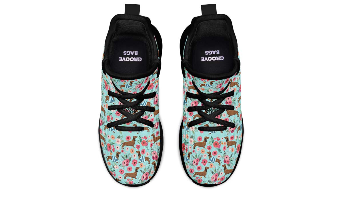 Dachshund Flower Kids Sneakers