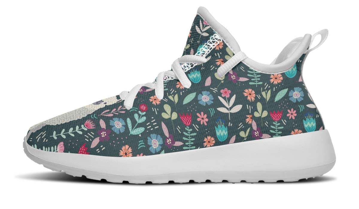 Floral Llama Kids Sneakers