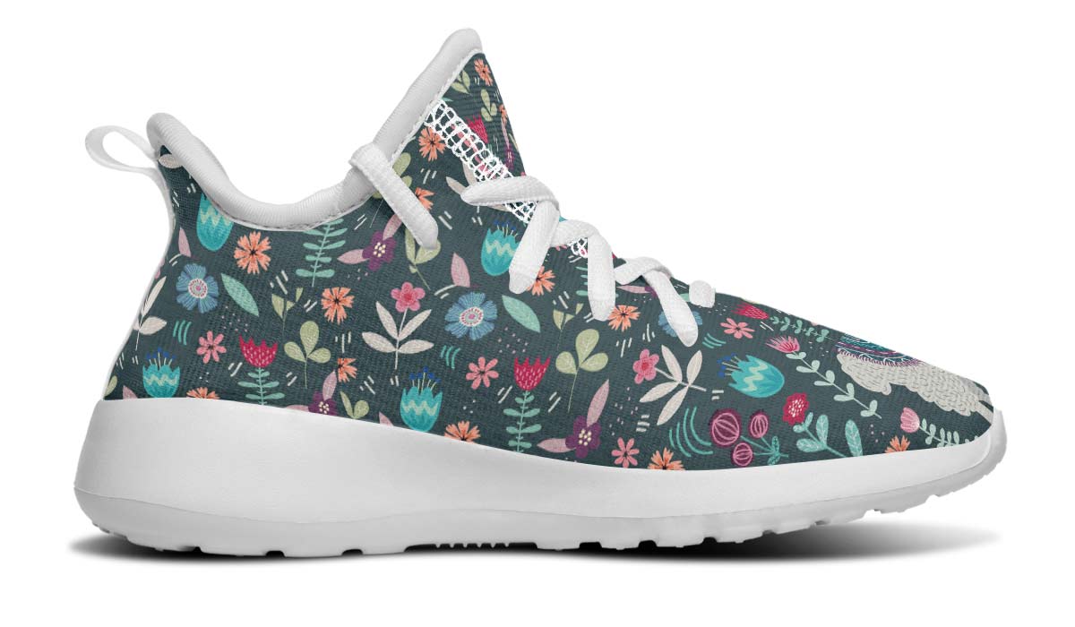 Floral Llama Kids Sneakers