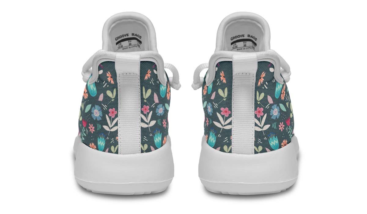 Floral Llama Kids Sneakers