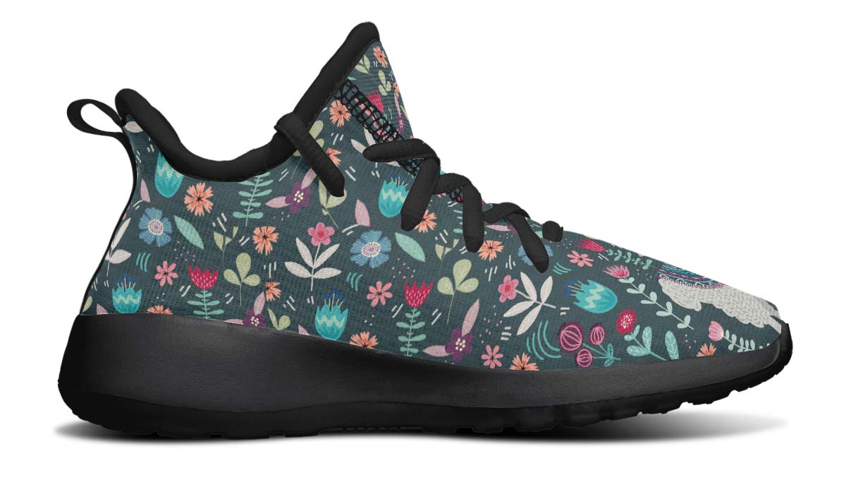 Floral Llama Kids Sneakers