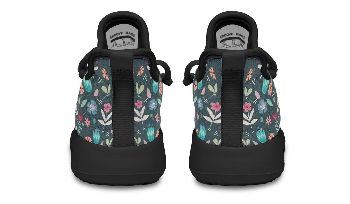 Floral Llama Kids Sneakers