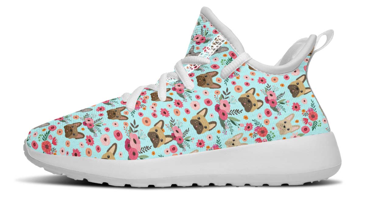 French Bulldog Flower Kids Sneakers
