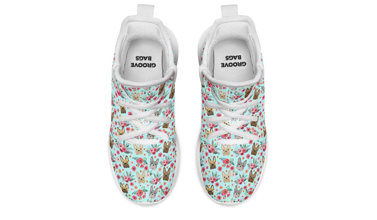 French Bulldog Flower Kids Sneakers