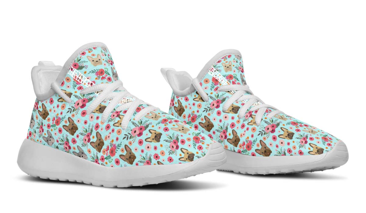 French Bulldog Flower Kids Sneakers