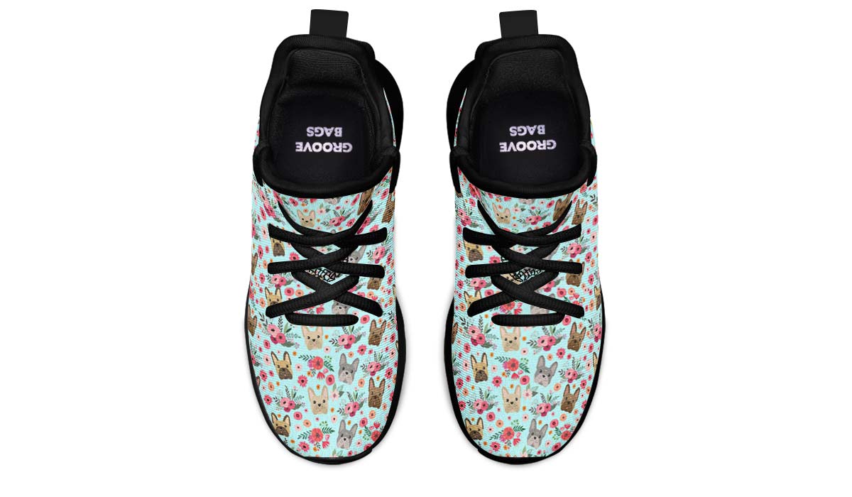 French Bulldog Flower Kids Sneakers