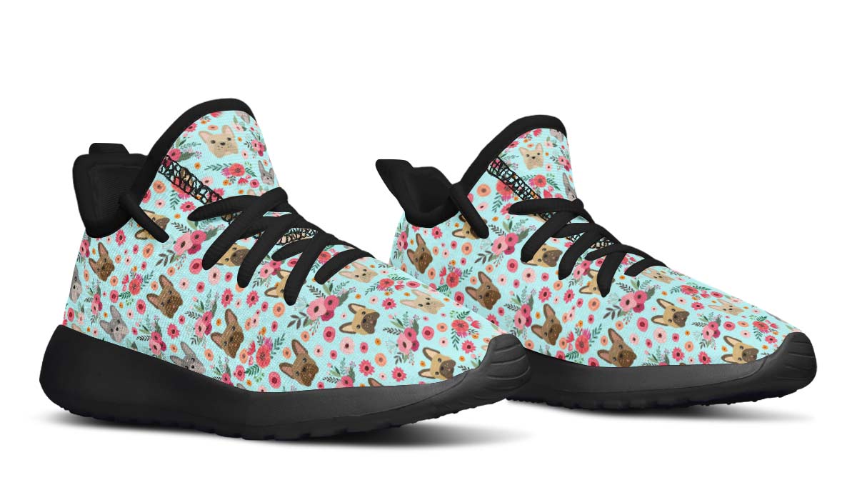 French Bulldog Flower Kids Sneakers