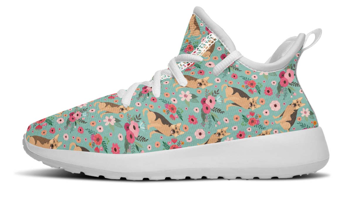German Shepherd Flower Kids Sneakers