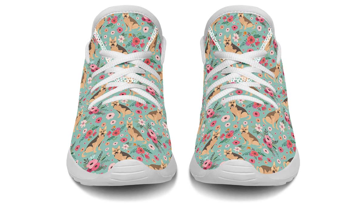 German Shepherd Flower Kids Sneakers