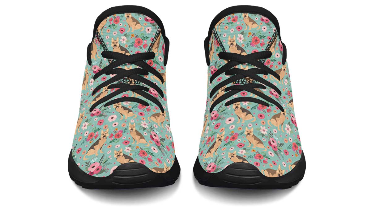 German Shepherd Flower Kids Sneakers