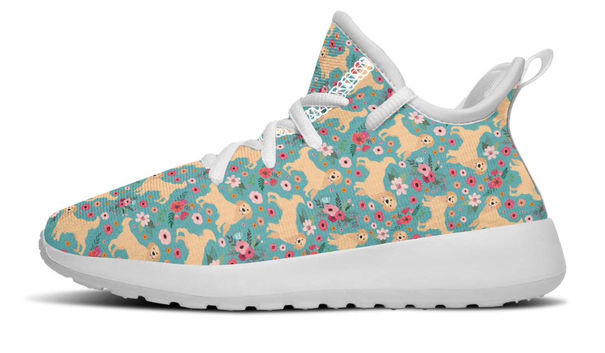 Golden Retriever Flower Kids Sneakers