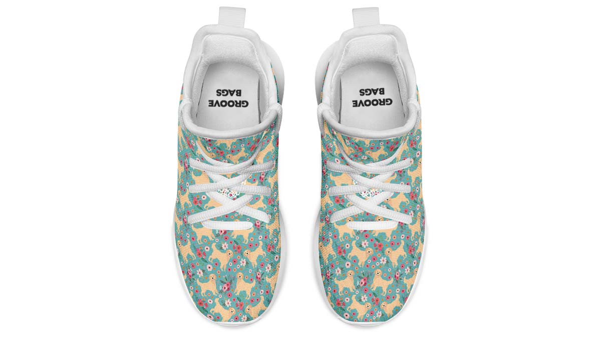 Golden Retriever Flower Kids Sneakers