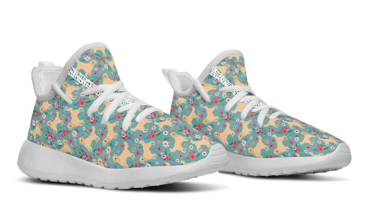 Golden Retriever Flower Kids Sneakers