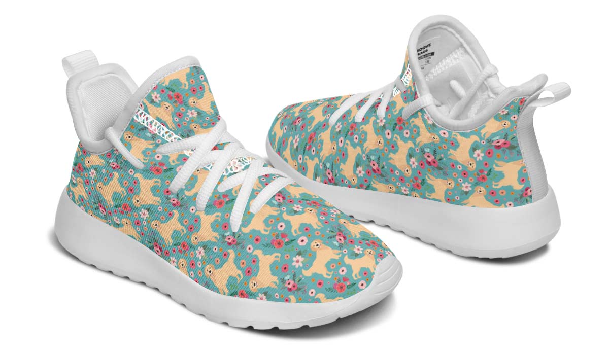 Golden Retriever Flower Kids Sneakers