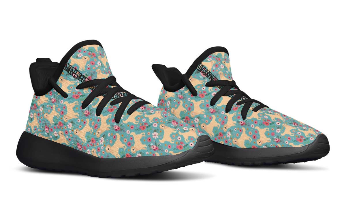 Golden Retriever Flower Kids Sneakers