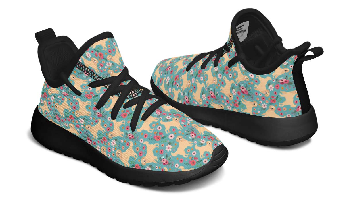 Golden Retriever Flower Kids Sneakers