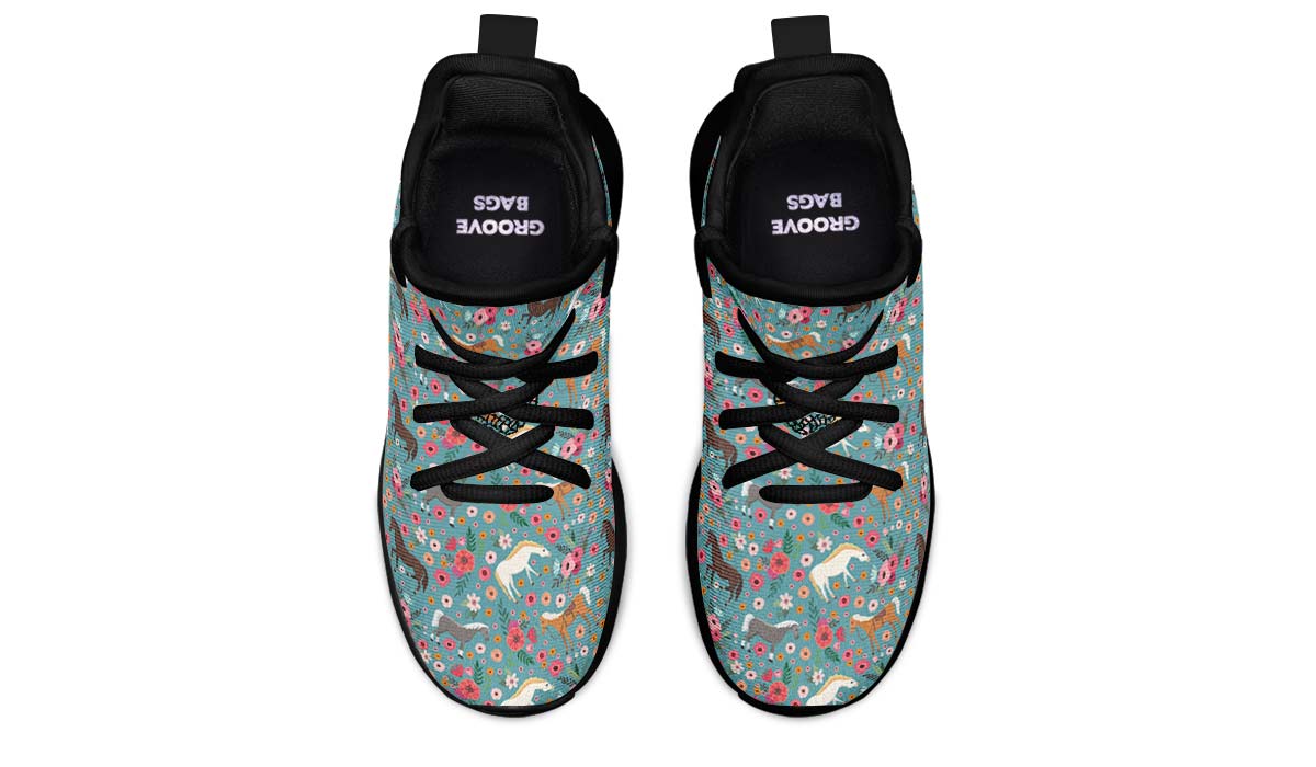 Horse Flower Kids Sneakers