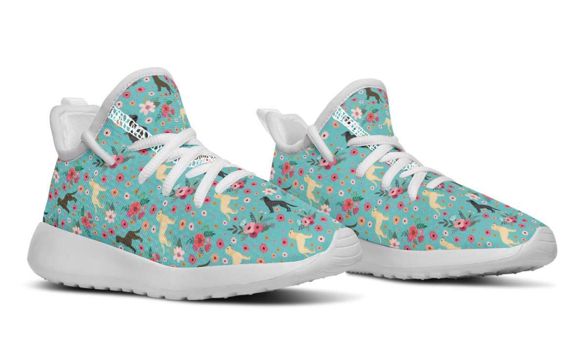 Labrador Retriever Flower Kids Sneakers