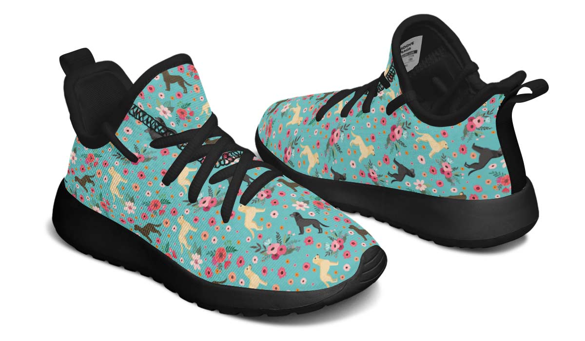 Labrador Retriever Flower Kids Sneakers