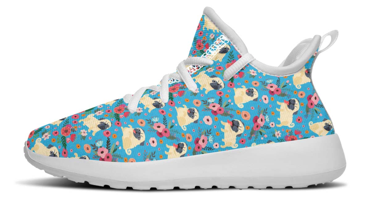 Pug Flower Kids Sneakers