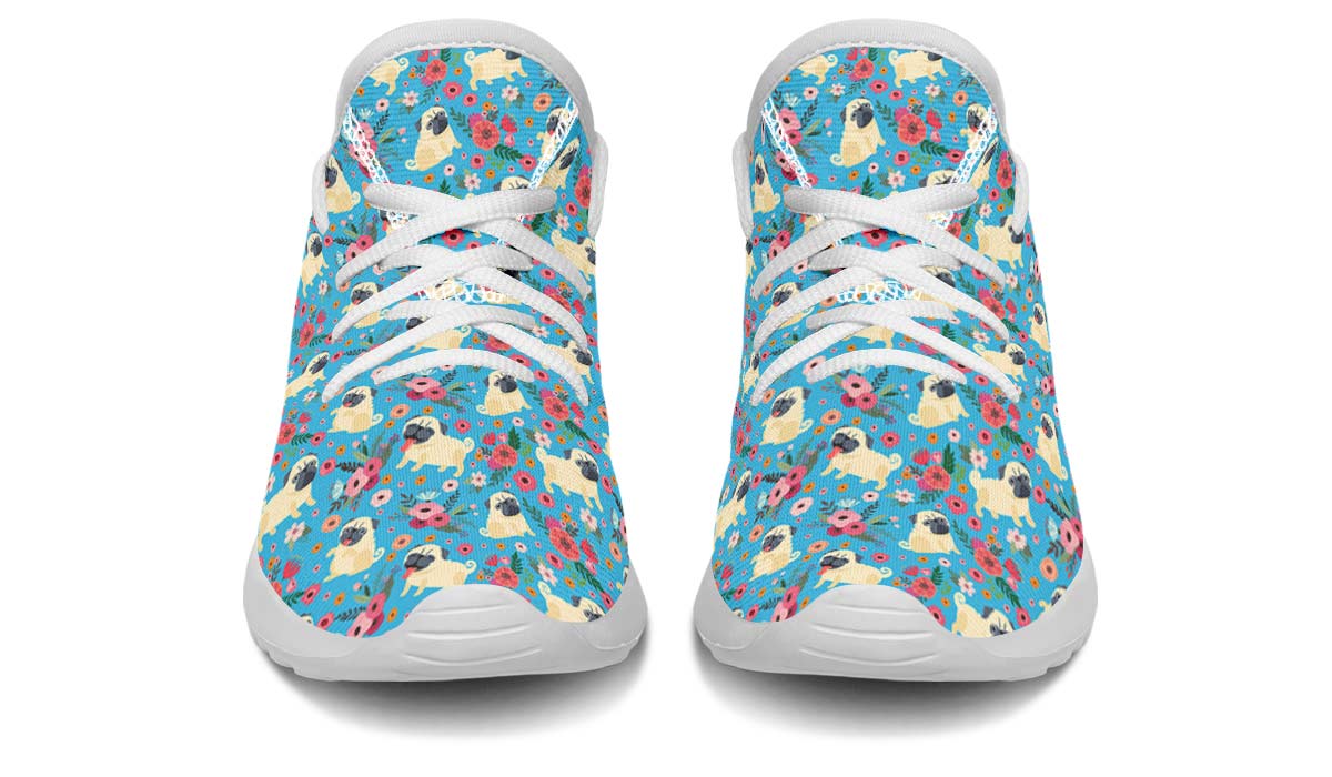 Pug Flower Kids Sneakers