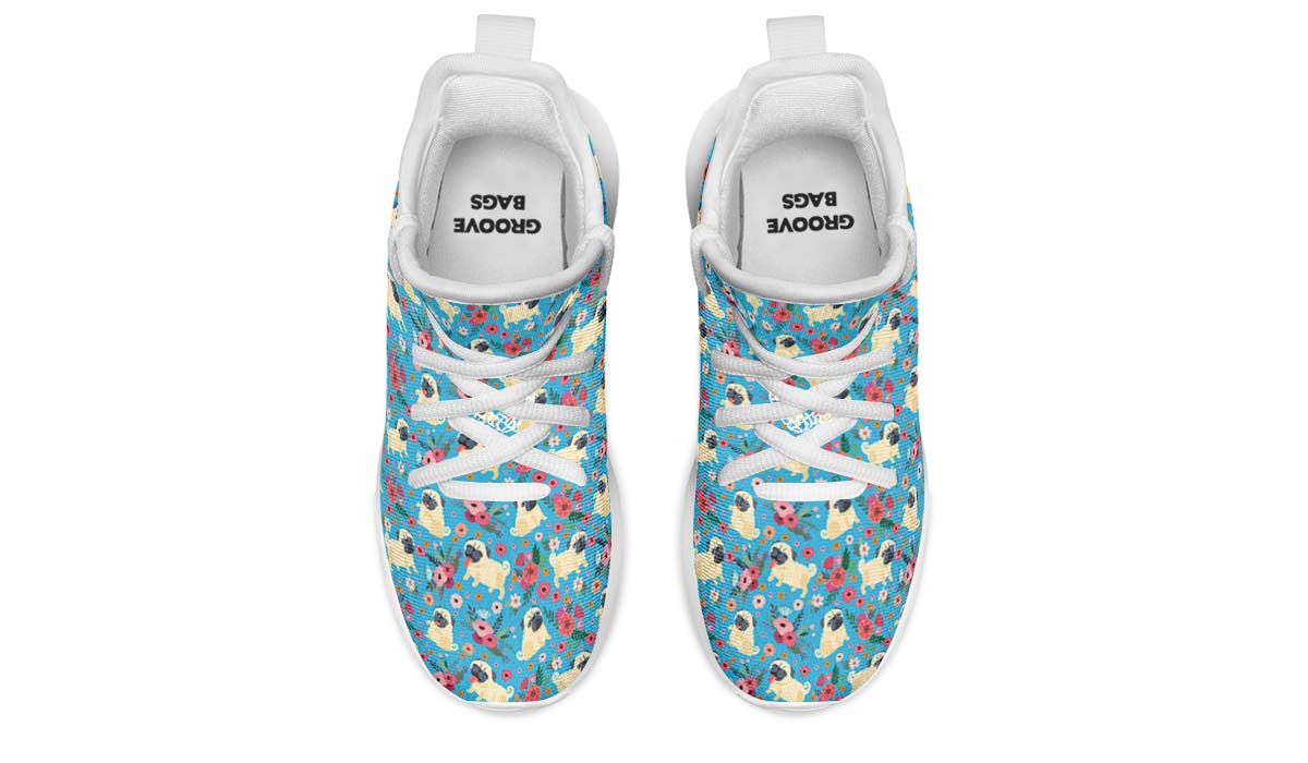 Pug Flower Kids Sneakers