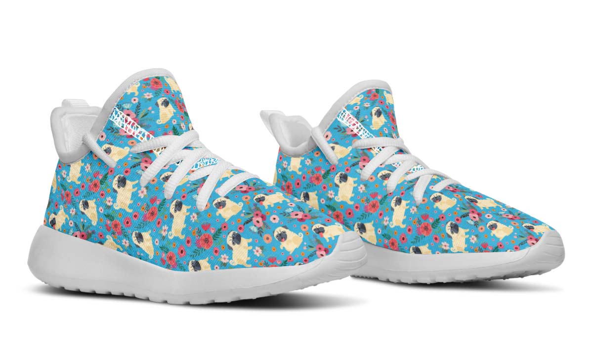 Pug Flower Kids Sneakers