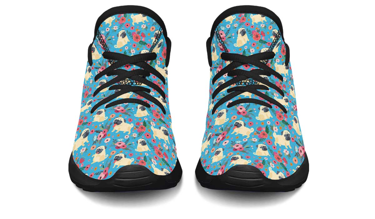 Pug Flower Kids Sneakers