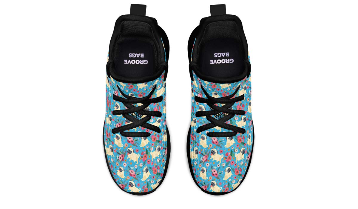 Pug Flower Kids Sneakers