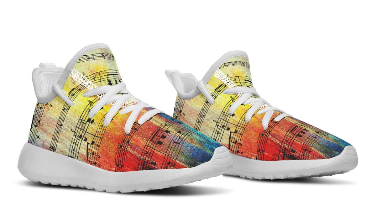 Rainbow Sheet Music Kids Sneakers