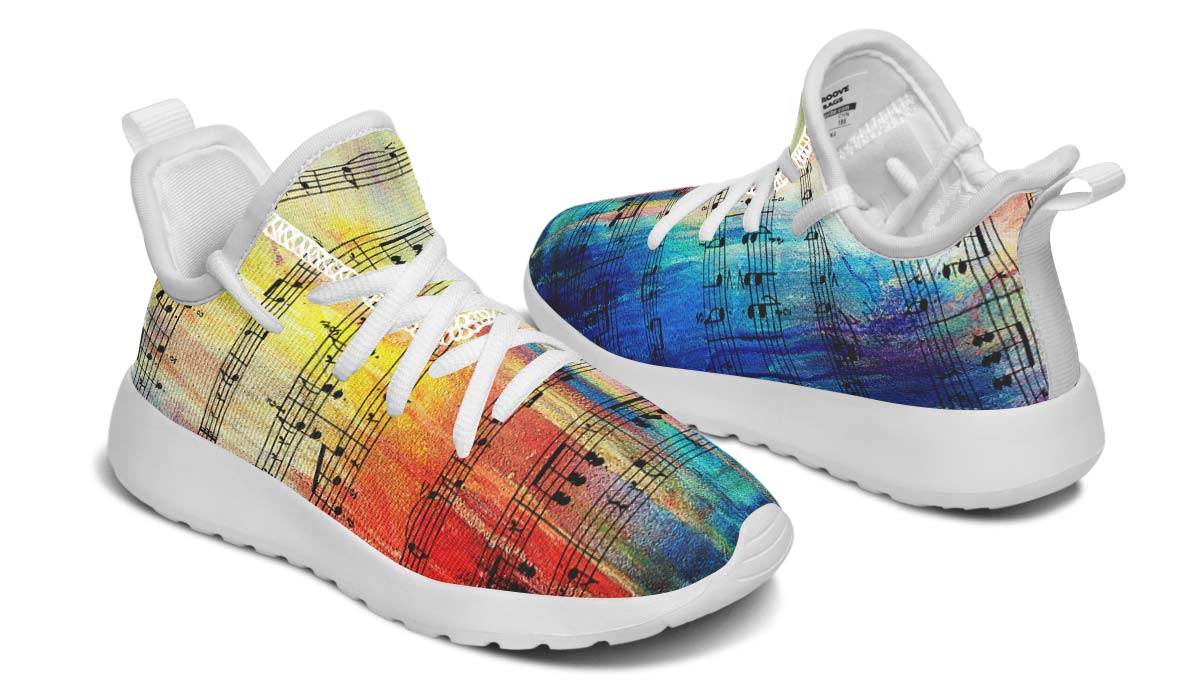 Rainbow Sheet Music Kids Sneakers