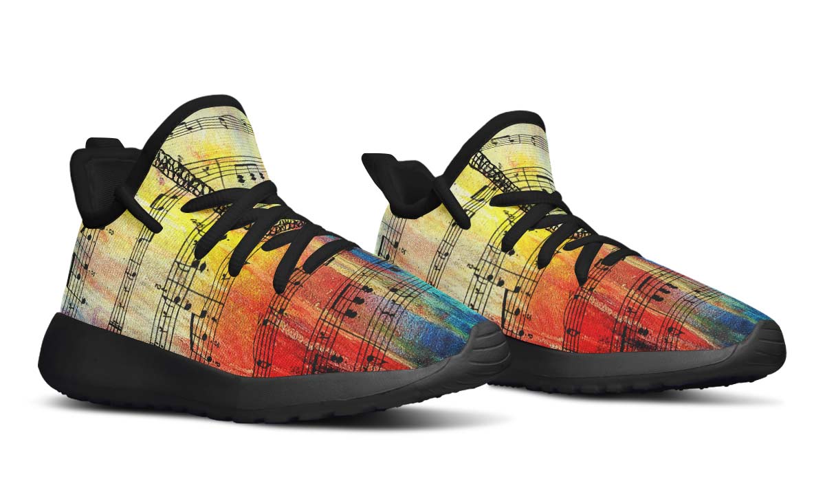 Rainbow Sheet Music Kids Sneakers