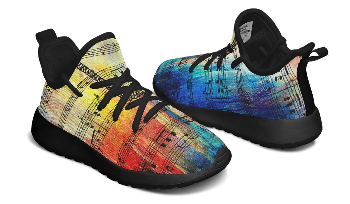 Rainbow Sheet Music Kids Sneakers