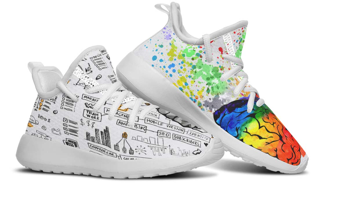 Right Brain Left Brain Kids Sneakers