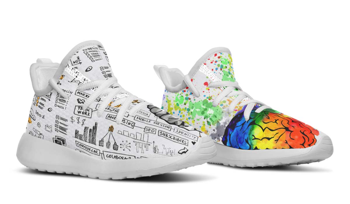 Right Brain Left Brain Kids Sneakers