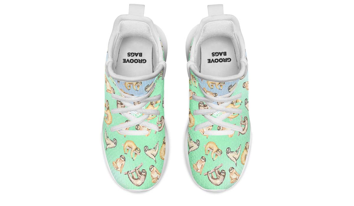 Sloth Pattern Kids Sneakers