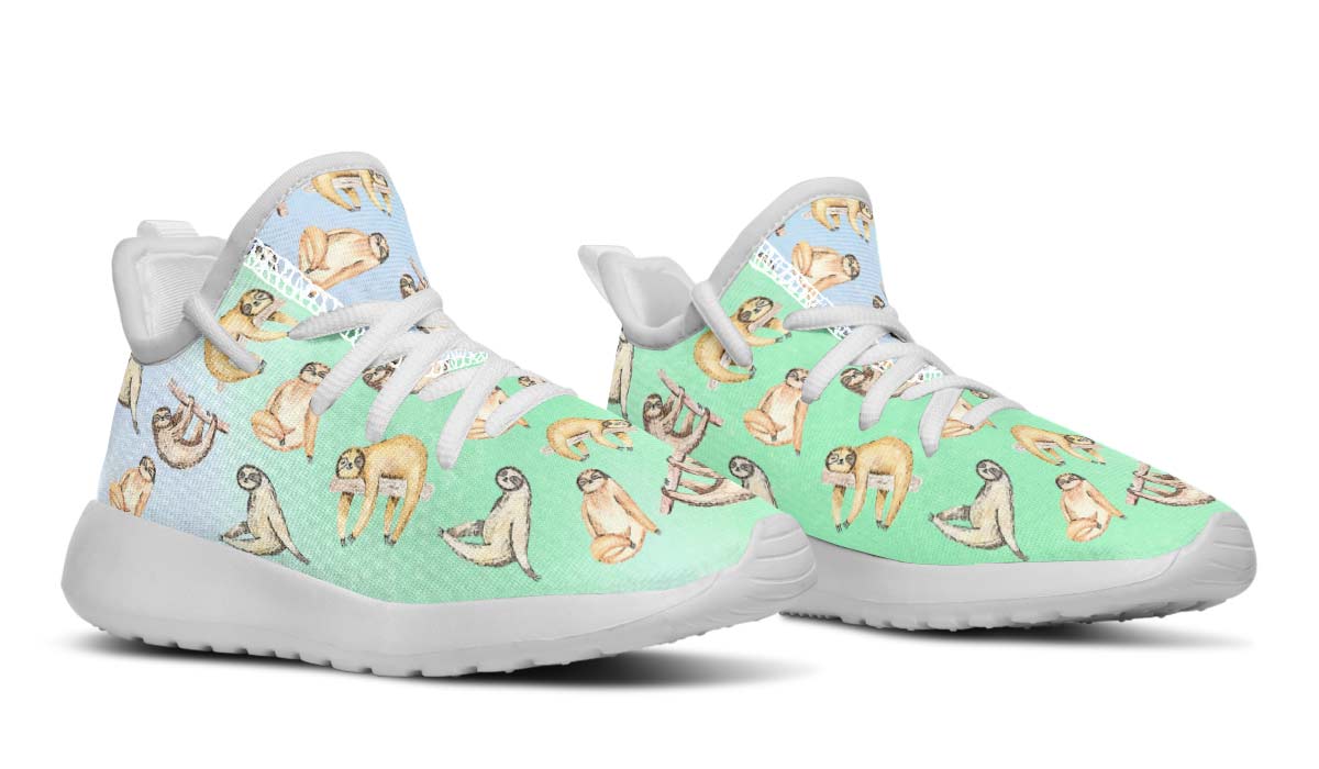 Sloth Pattern Kids Sneakers