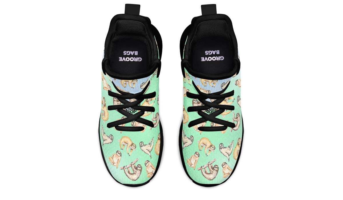Sloth Pattern Kids Sneakers