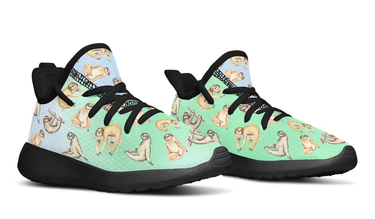 Sloth Pattern Kids Sneakers