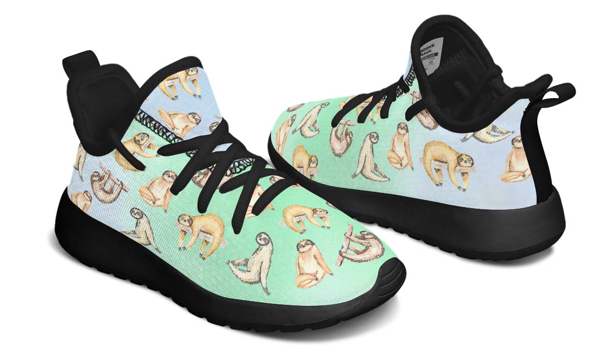 Sloth Pattern Kids Sneakers