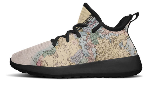 Vintage Geography Globe Kids Sneakers