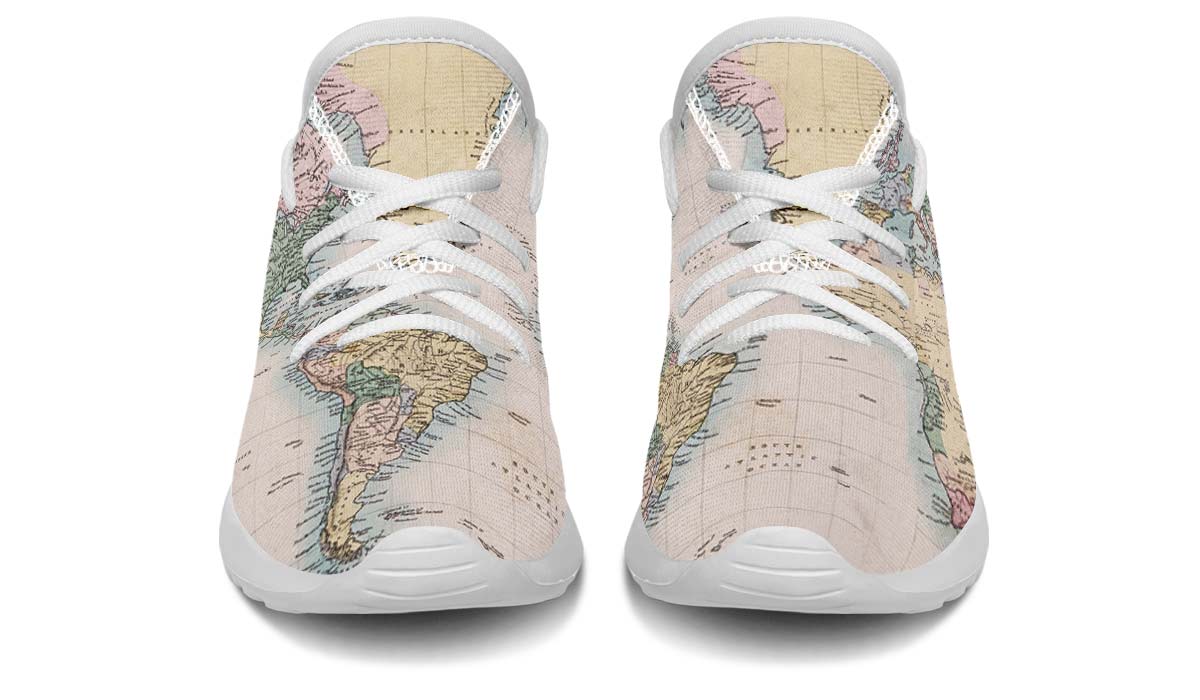 Vintage Geography Globe Kids Sneakers