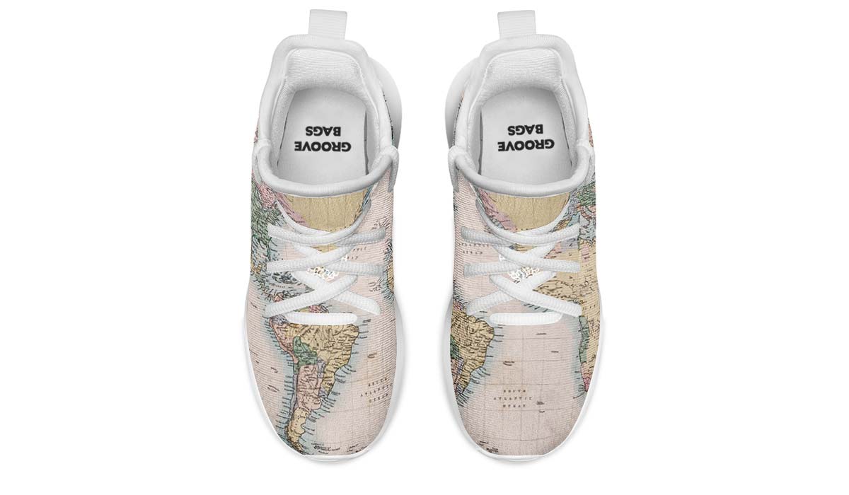 Vintage Geography Globe Kids Sneakers