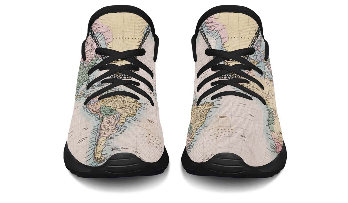 Vintage Geography Globe Kids Sneakers