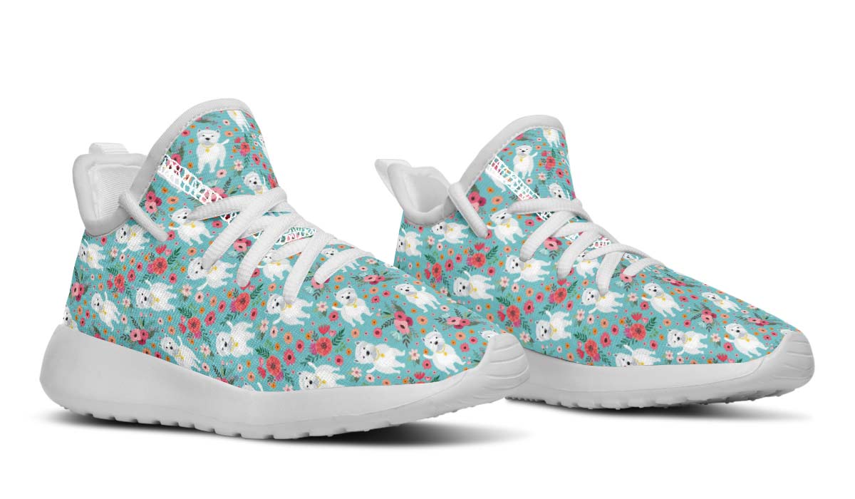 Westie Flower Kids Sneakers