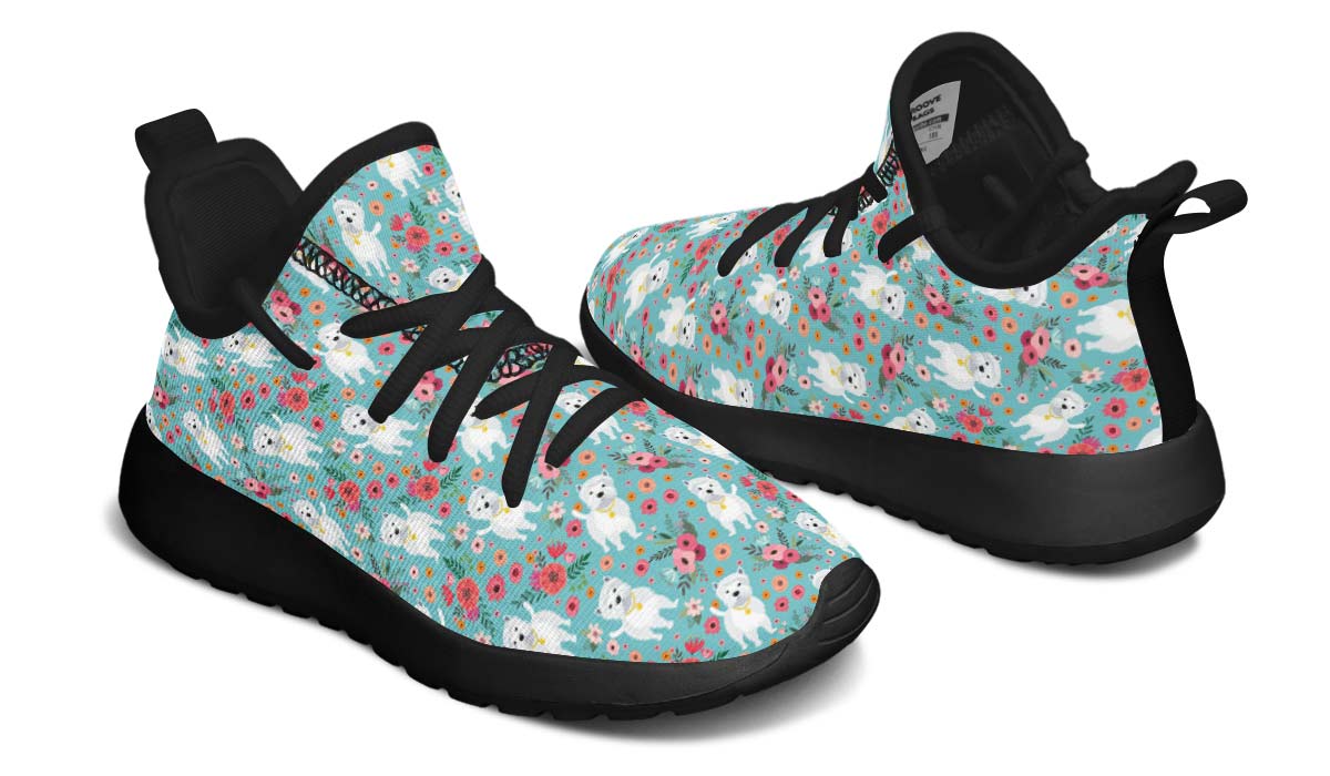 Westie Flower Kids Sneakers