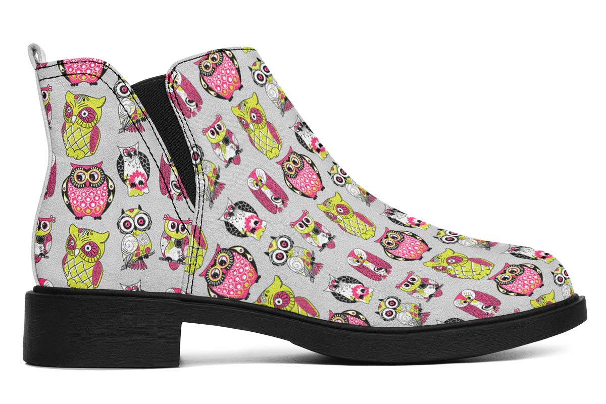 Colorful Owl Pattern Neat Vibe Boots