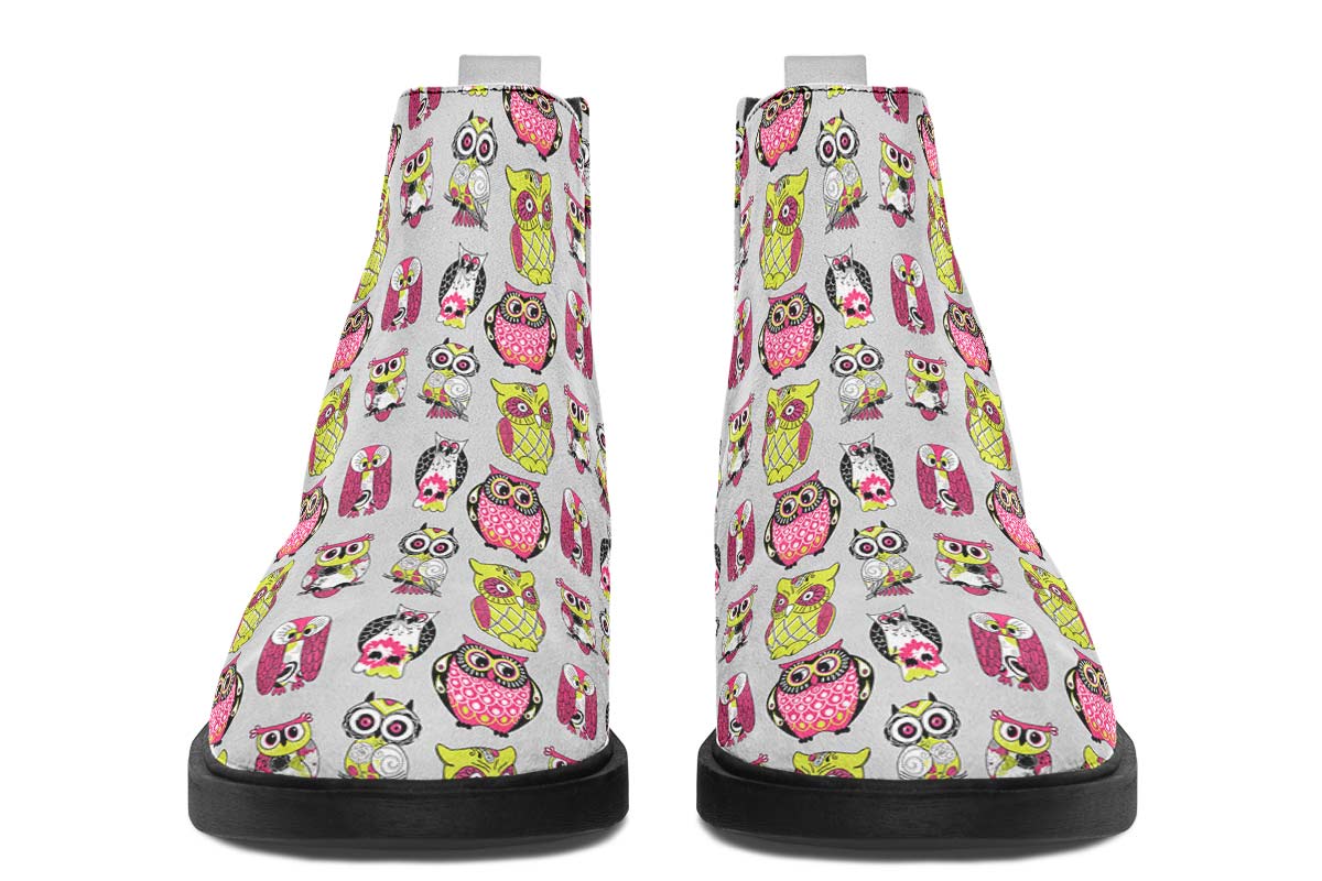 Colorful Owl Pattern Neat Vibe Boots