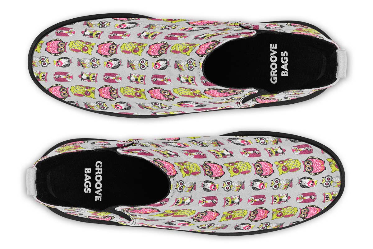 Colorful Owl Pattern Neat Vibe Boots