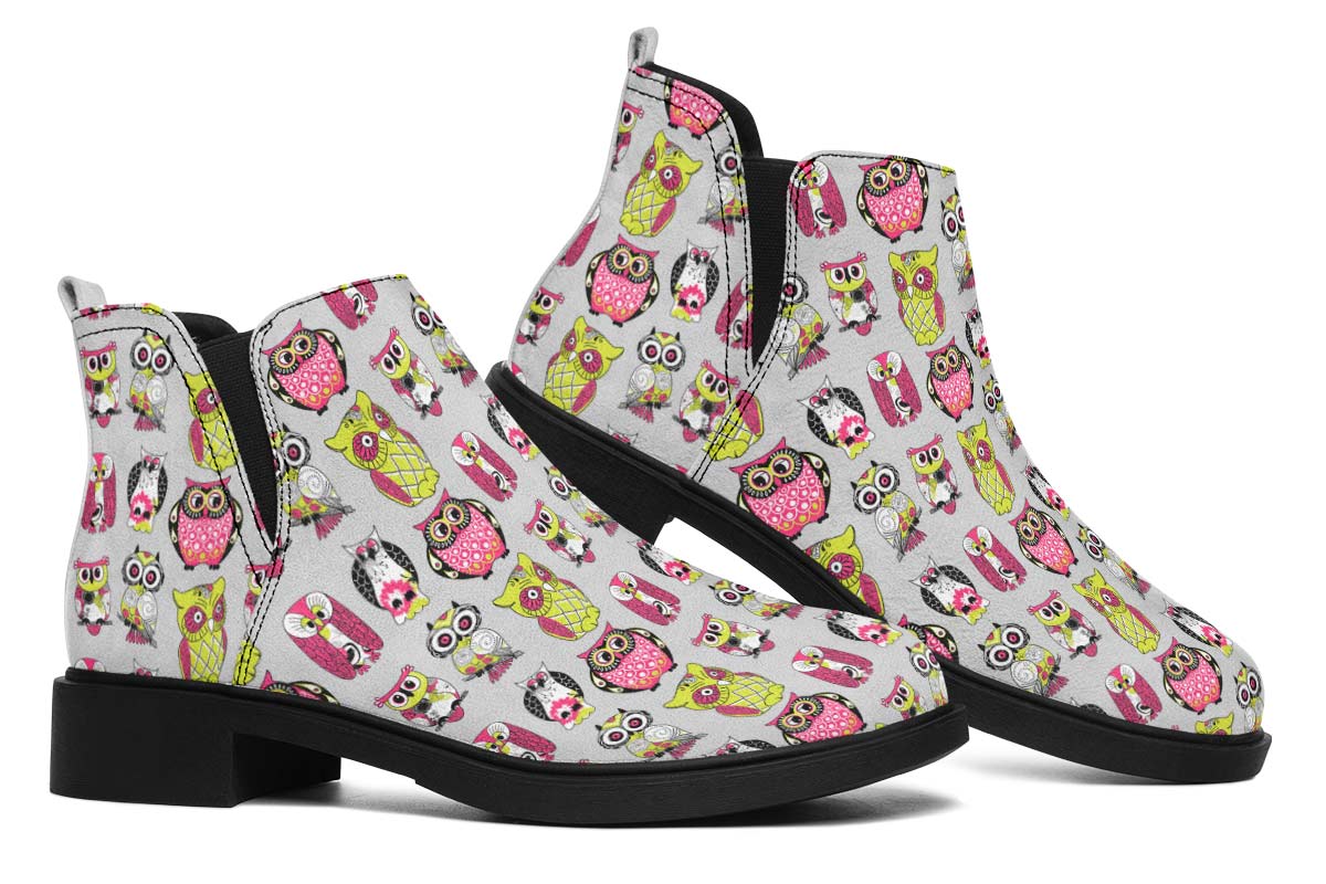 Colorful Owl Pattern Neat Vibe Boots